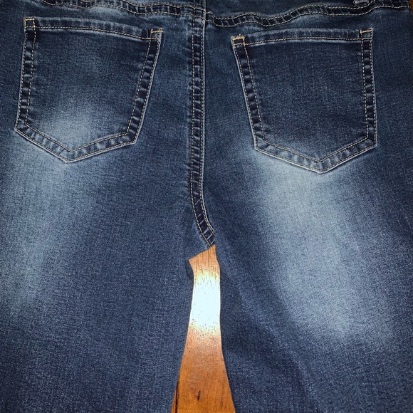 Elite Jeans 13/14 distressed Mid Rise Ankle dark wash frayed hem - Picture 8 of 8
